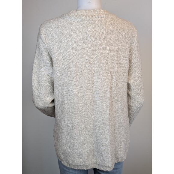 NEW Soft Surroundings Marianna Sweater PXL Heather Taupe Cable Knit Crewneck - Picture 7 of 10